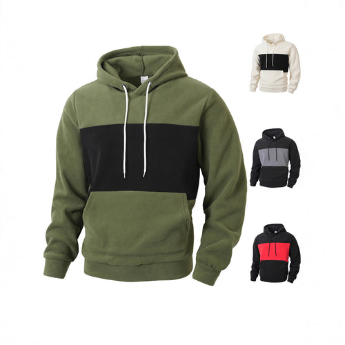 Men's hoodie in fleece with oversized collar Amarae