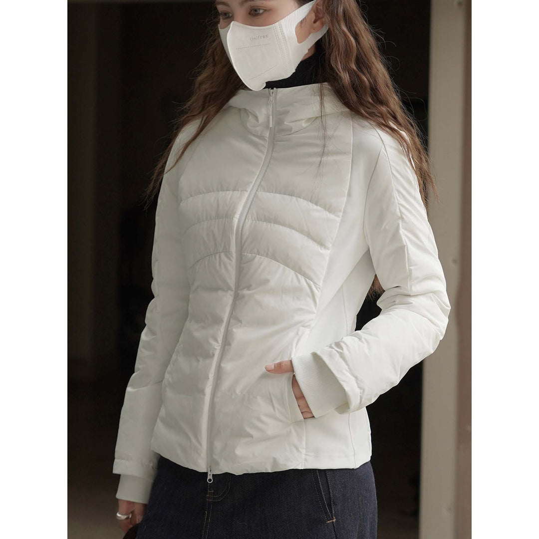 Women's quilted jacket with hood, lightly padded lining and thumb hole sleeves Amarae