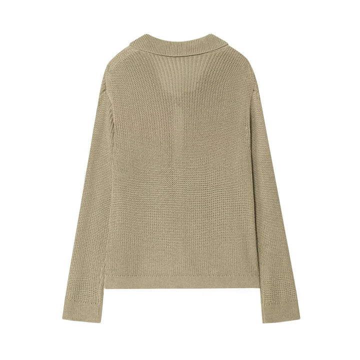 Women's knit jacket with elegant buttons and textured surface Lune London