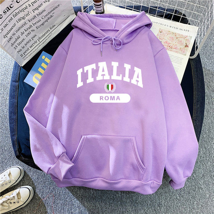 Ladies hoodie with Italy print Chic & Stil
