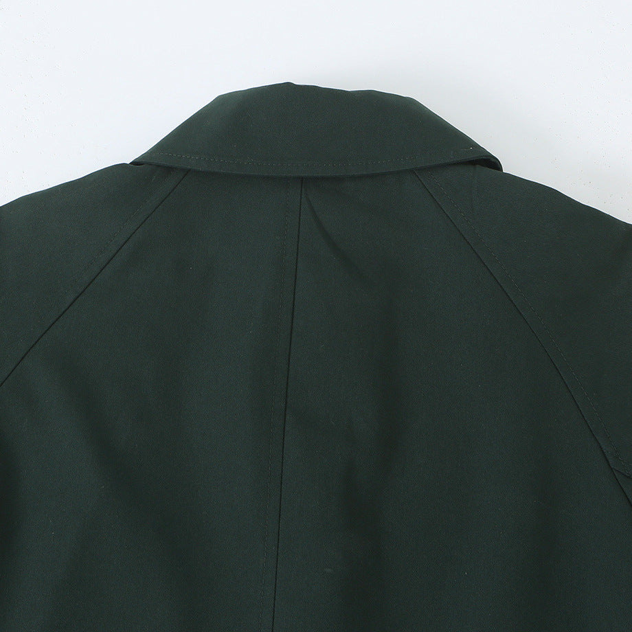 Women's Water-Repellent Trench-Inspired Coat with Shirt Collar and Patch Pockets Amarae