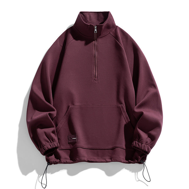 Men's long sleeve pullover with short zip opening Lune London