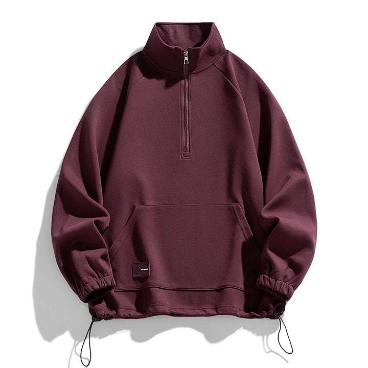 Men's long sleeve pullover with short zip opening Lune London