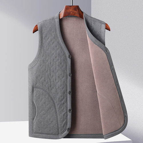 Ladies warm knitted vest with plunging V-neck and practical pockets Amarae