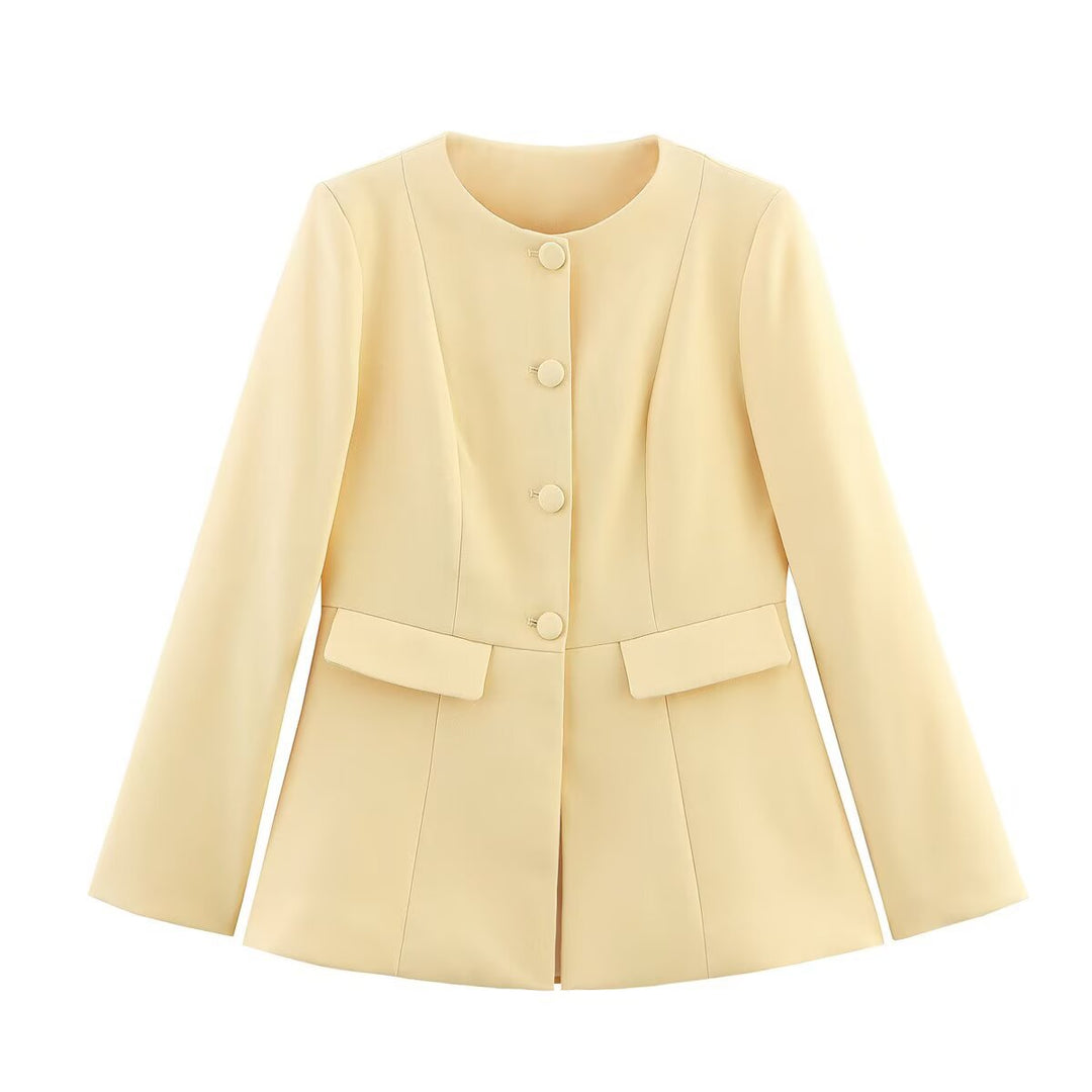 Elegant blazer jacket for ladies with decorative buttons and chic and stylish stitching