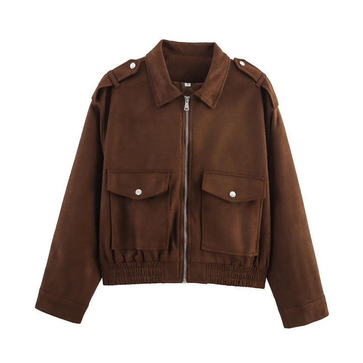 Casual utility jacket for women with sturdy zipper and large patch pockets Lune London