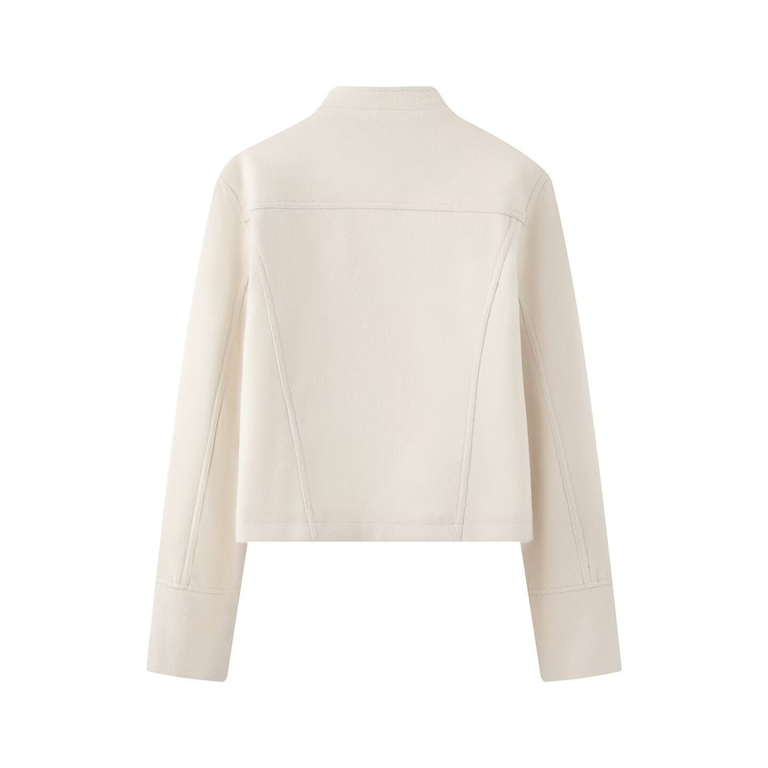 Women's short military-inspired jacket with decorative button plackets Amarae
