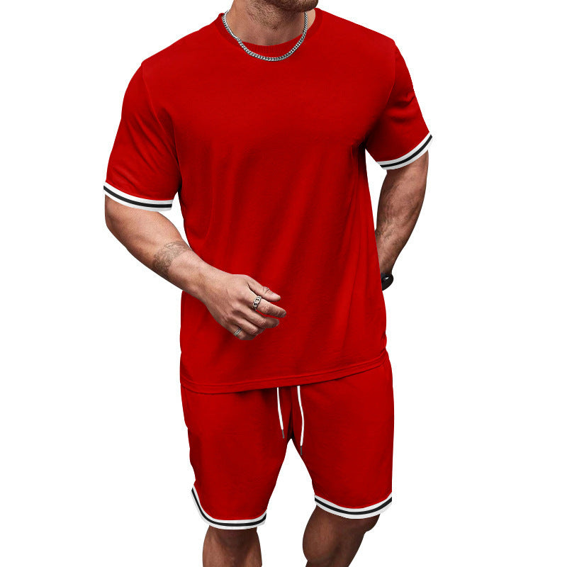 Men's sports t-shirt set and shorts with breathable fabric and contrasting details Lune London