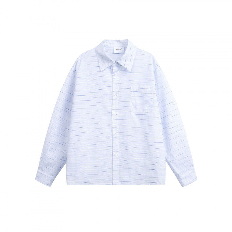 Unisex Loose Overshirt Shirt made of cotton blend with chest pocket and continuous button placket Amarae