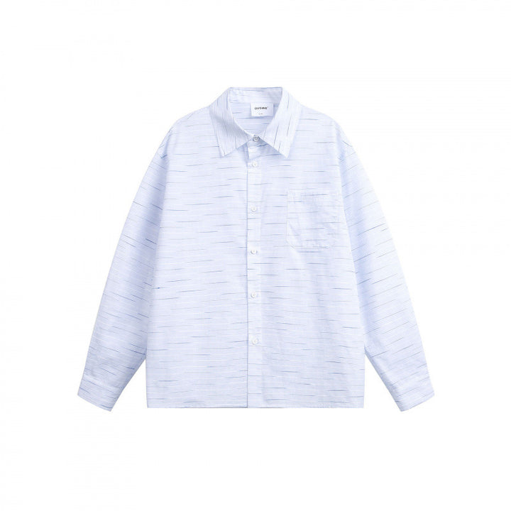 Unisex Loose Overshirt Shirt made of cotton blend with chest pocket and continuous button placket Amarae