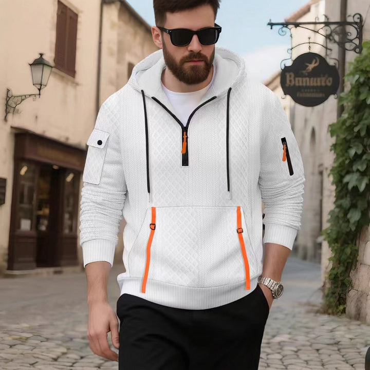 Men's trendy hoodie with textured design and practical pockets Lune London