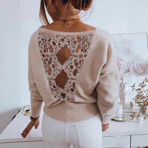 Pull en tricot pour femmes avec un détail en crochet exquis Amarae