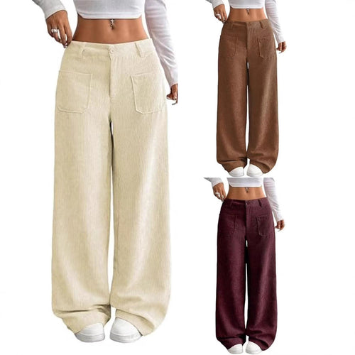 Pantalon en corduroy large pour femmes Chic & Stil