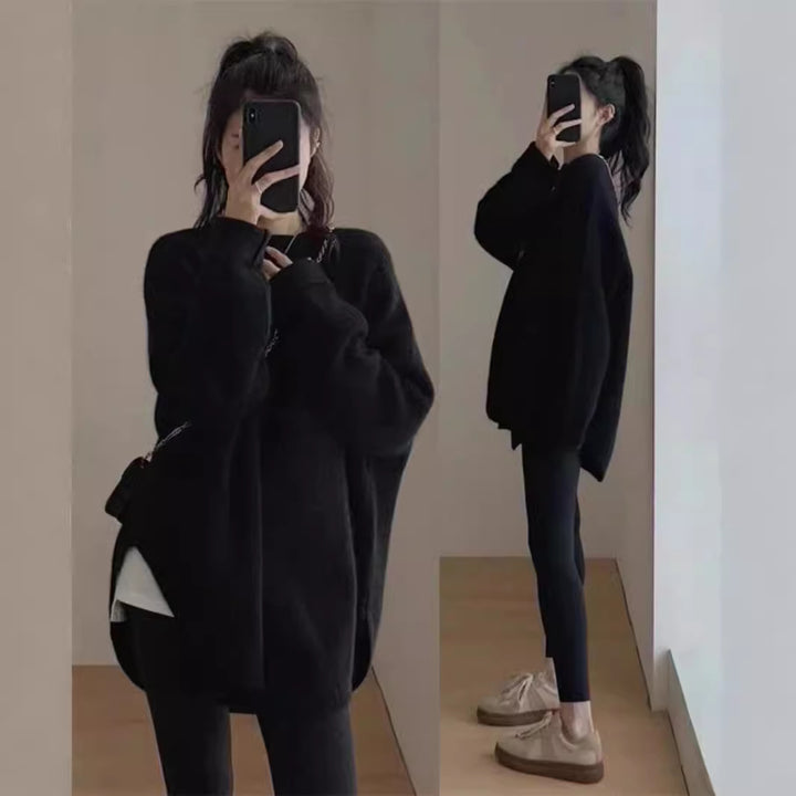 Pull surdimensionné confortable pour femme avec surface texturée et coupe décontractée Chic & Stil