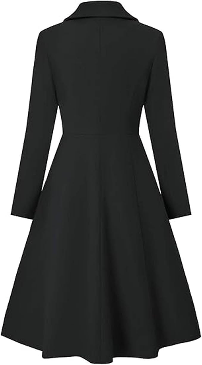 Ladies Elegant Oversized Coat with Double Row of Buttons Amarae