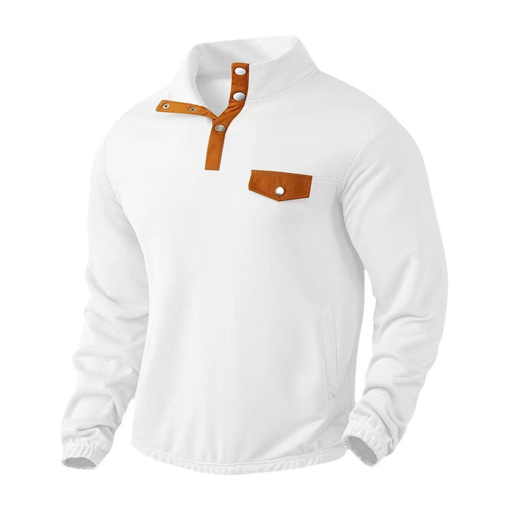 High-neck sweater for men with leather details Lune London