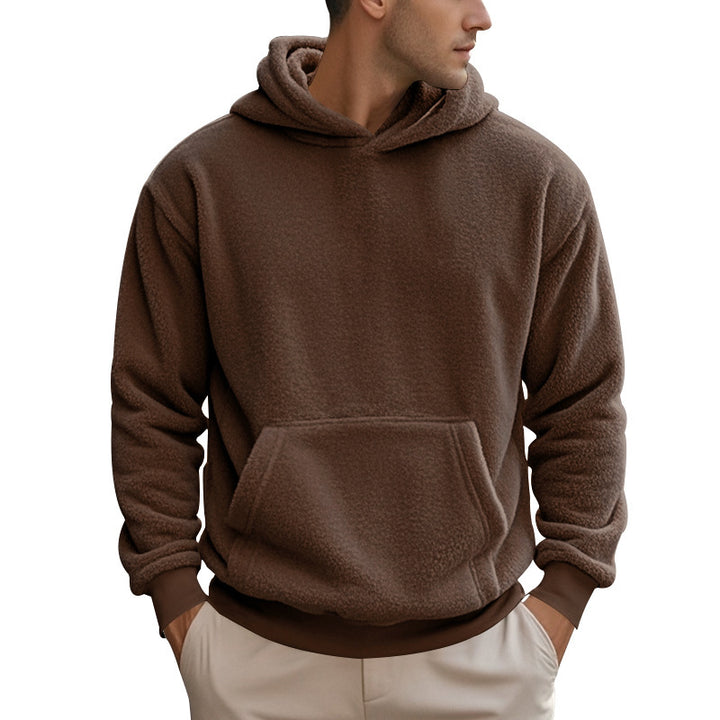 Men's Fleece Hoodie with kangaroo pocket and modern cut Lune London