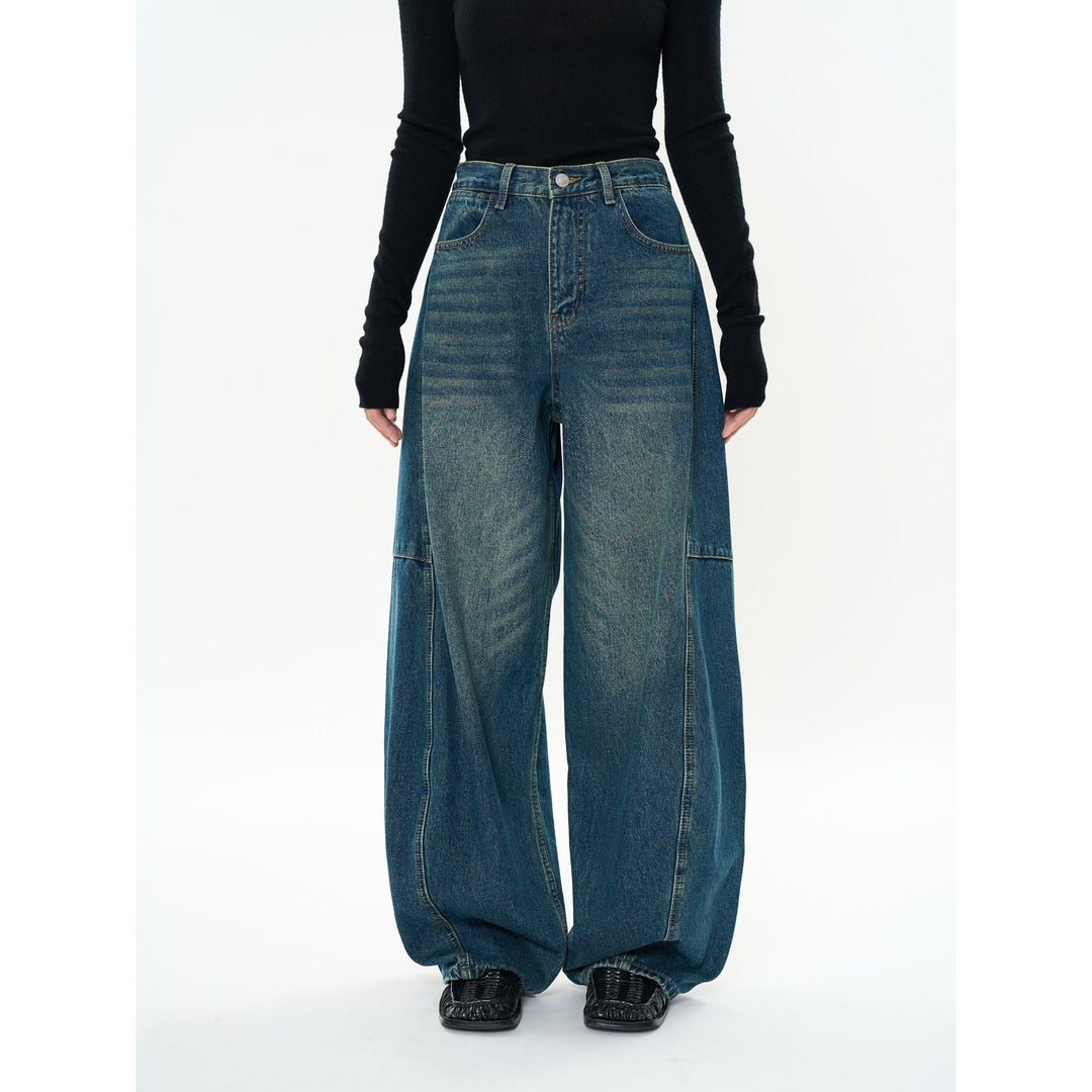 Women's Extra Wide Baggy Jeans in Balloon Cut with High Waist Amarae
