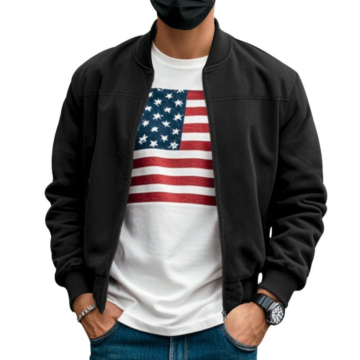 Men's casual bomber jacket with breathable inner lining and side zip pockets Chic and style