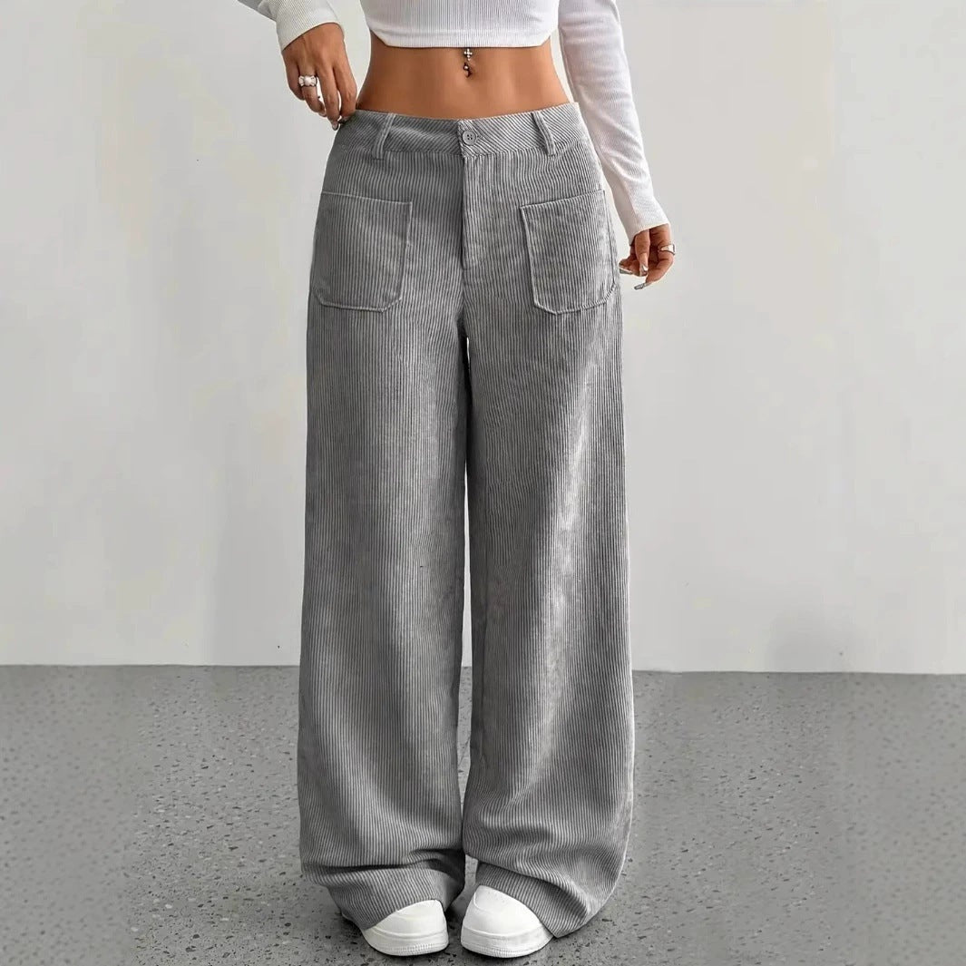 Wide corduroy pants for women with pockets Lune London