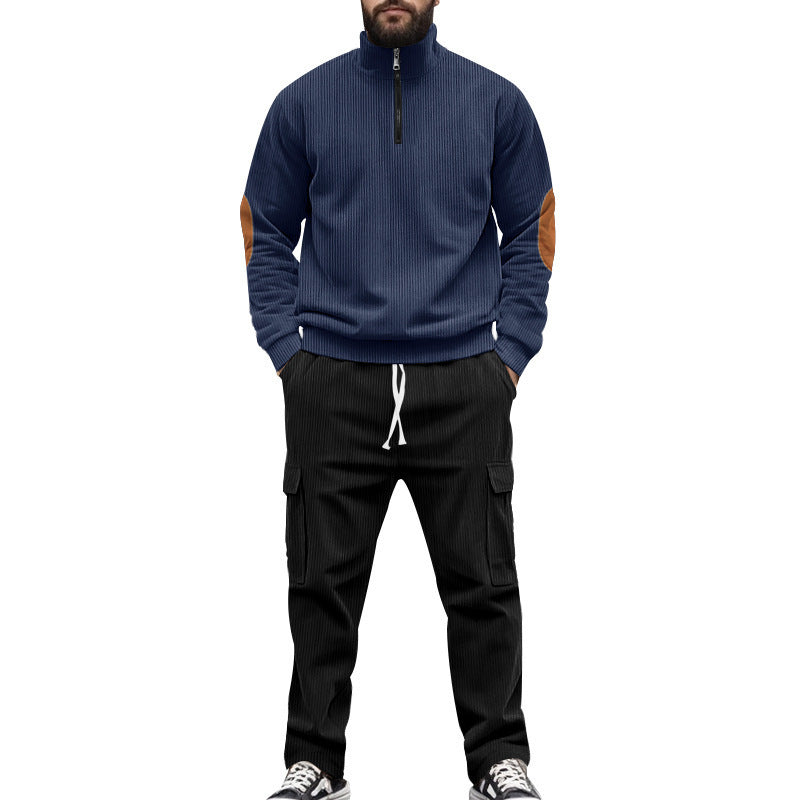 Fashionable men's leisure suit with structured tops and practical cargo pants Lune London