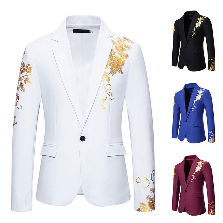 Elegant blazer for men with gold floral pattern Lune London