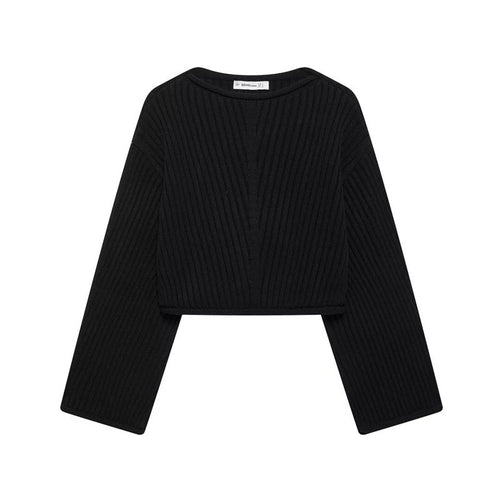 Pull-over tricot cropped pour femmes avec design texturé Amarae