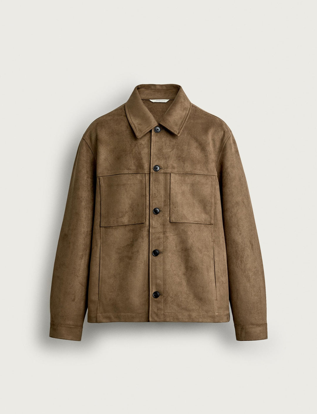 Men's Boxy Overshirt made of suede leather imitation with flap pockets Amarae