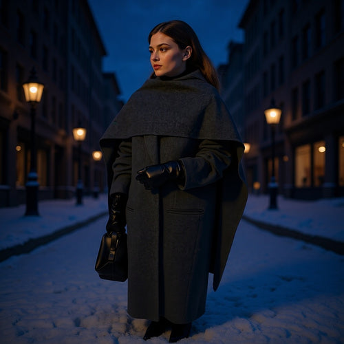 Manteau long élégant pour femmes avec col ultra-moderne et poches pratiques Chic & Stil