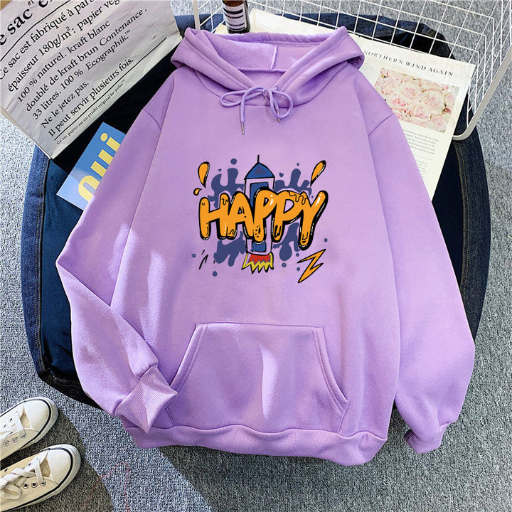 Women’s hooded sweatshirt with cheerful graphic design Chic & Stil