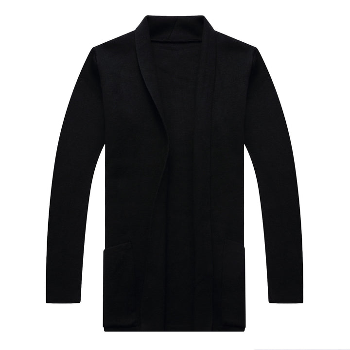 Long knit coat for men with open fronts and modern details Lune London