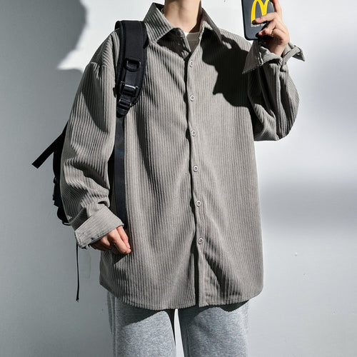 Ladies Oversized Shirt in Chic Cord and Style