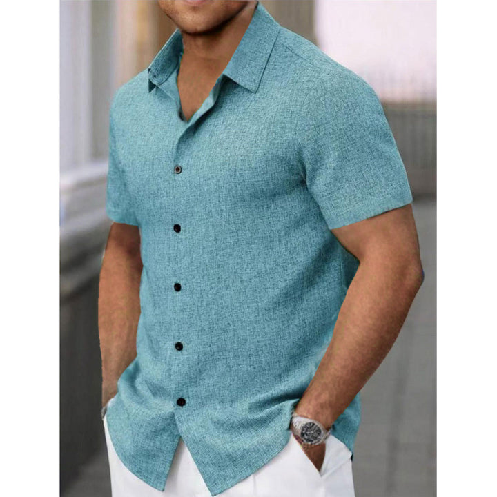 Short sleeve shirt for men in textured fabric Amarae