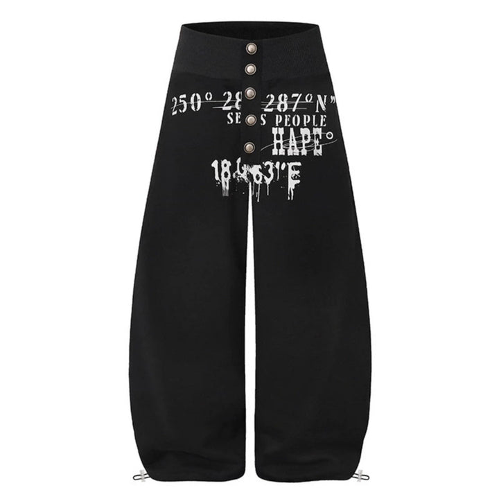 Women's culotte lounge pants with high ribbed waistband, front decorative button placket and adjustable hem Amarae