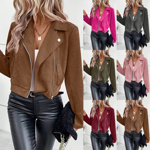 Veste courte en daim pour femmes Chic & Stil