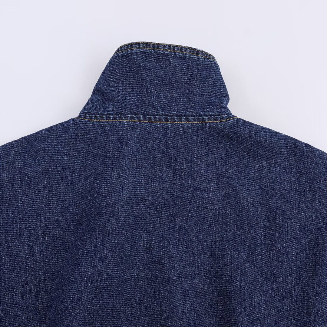 Casual denim jacket for women with high collar and oversized fit Chic und Stil