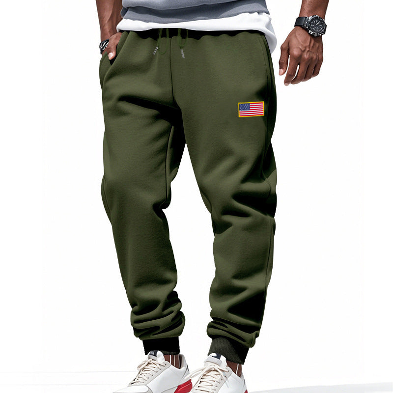 Casual men's sports pants with American flag Lune London