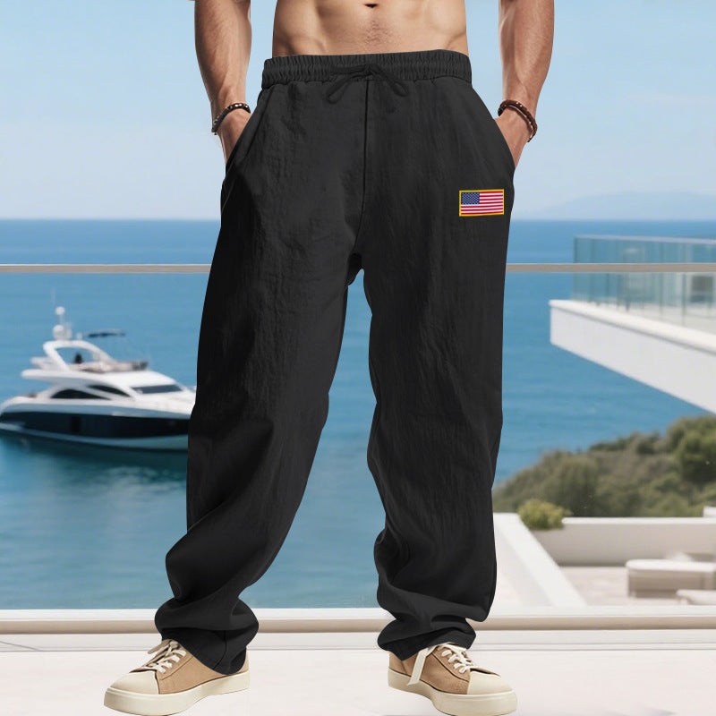 Casual beach pants for men with elastic waistband and side pockets Lune London