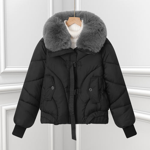 Ladies Winter Down Jacket with Luxurious Faux Fur Collar and Practical Pockets Amarae