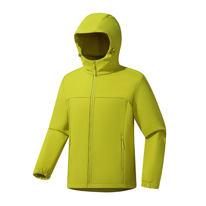 Men's Lightweight Softshell Jacket with Hood, wind and water-resistant surface and zippered pockets Amarae