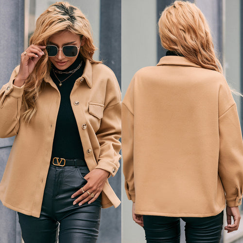 Oversized fleece jacket for women with practical pockets and trendy cut Amarae