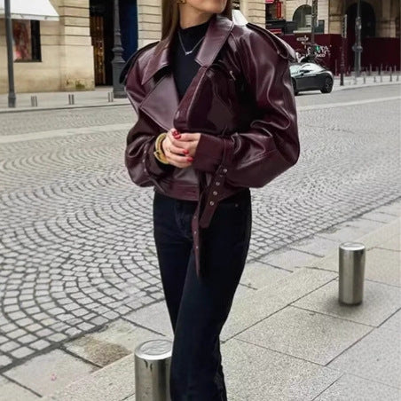 Fashionable ladies' faux leather jacket Lune London