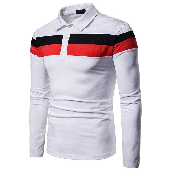 Men's long sleeve polo with contrasting stripes Lune London