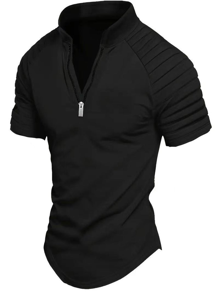 Men's sporty functional shirt with half zipper and ribbed details Lune London