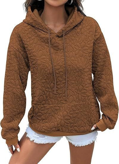 Sweatshirt femme à la mode avec motif fleuri texturé Chic & Stil