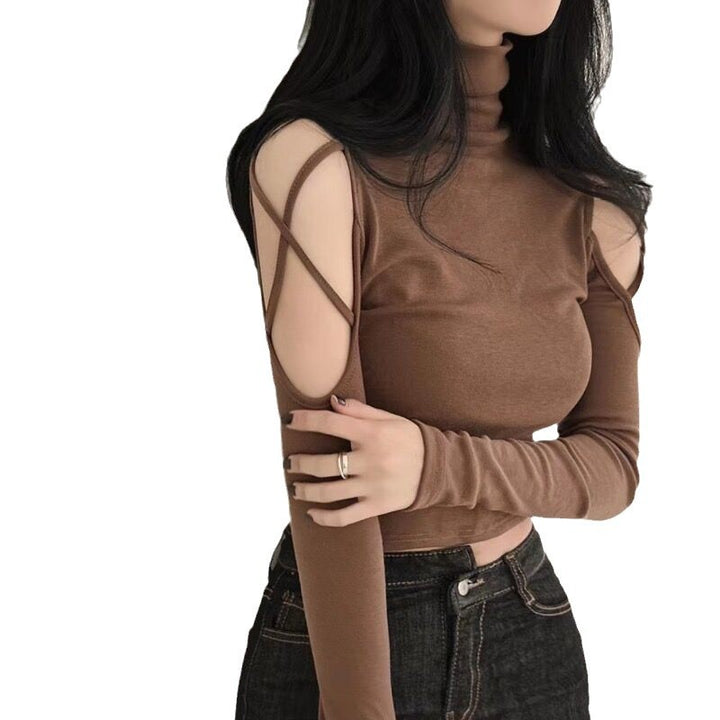 Women's long sleeve shirt with elegant cut-outs and modern ribbed details Lune London