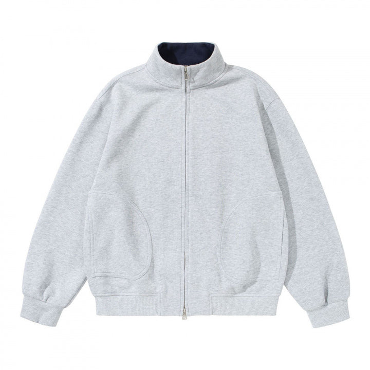 Unisex sweatshirt jacket with stand-up collar, oversized fit and round in-seam pockets Amarae