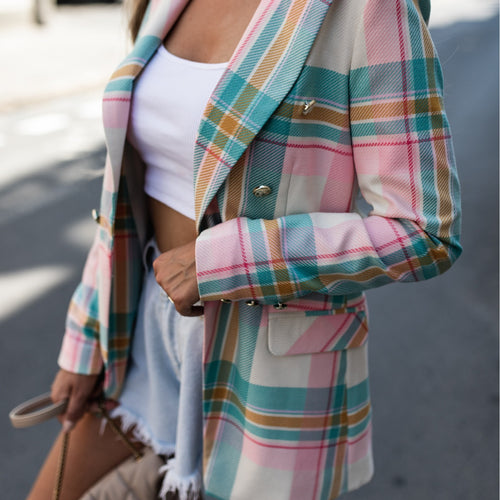 Ladies Elegant Checked Blazer Amarae
