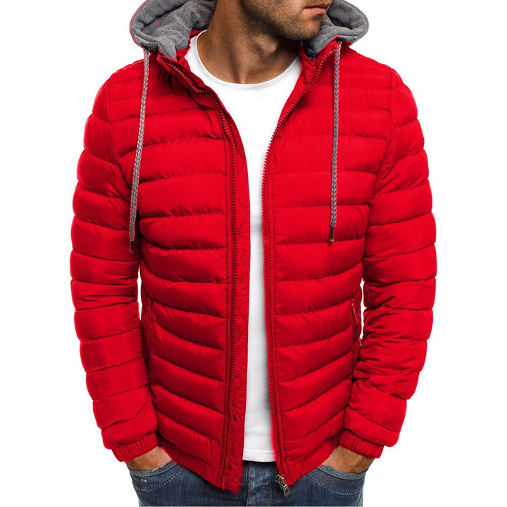 Quilted transitional jacket for men with hood and sporty design Lune London