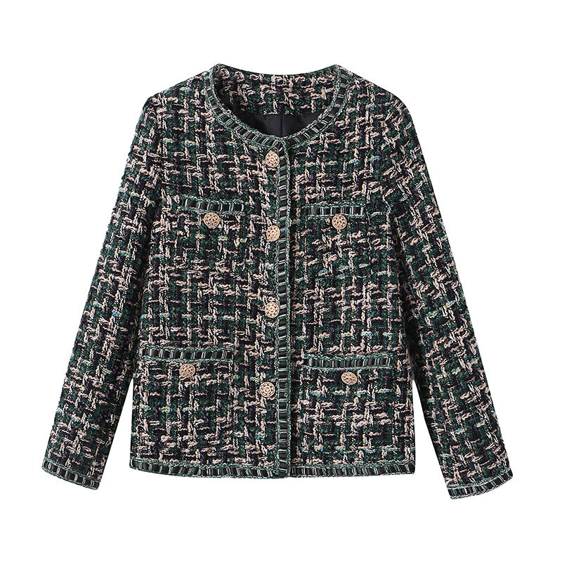 Women's Elegant Boucle Jacket with Decorative Buttons Chic & Stil